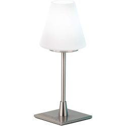 Tischlampe Lucy+ Weiss/Silber Glas/Metall 10 cm 25 cm - Farbe: Nickel matt/weiss - LED - Lichtfarbe: Warmweiss - Material: Metall/Glas - Tischlampe-
