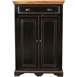 Highboard Sica Schwarz/Gelb Holz 80 cm 120 cm - Farbe: Schwarz und Honig - Material: Mangoholz - Highboard
