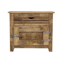 Kommode Fiori Braun/Silber Holz/Metall 67 cm 30 cm - Farbe: Natur, Silber - Material: Holz, Metall - Kommode