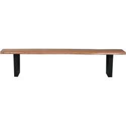 Bank Uwe Braun/Schwarz Holz 150 cm 46 cm - Farbe: natur - Material: Akazie - Bank