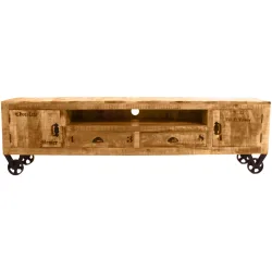 Lowboard Rusc Braun Holz 200 cm 55 cm 40 cm - Farbe: natur - Lowboard