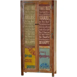 Schrank Route Mehrfarbig Holz 80 cm 180 cm - Farbe: Bunt - Schrank