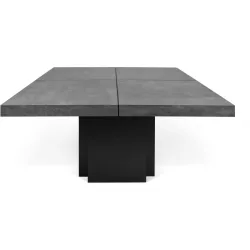 Esstisch Duck Grau/Schwarz Holz 150 cm - Farbe: Betongrau, Schwarz - Material: Holzwerkstoff - Esstisch