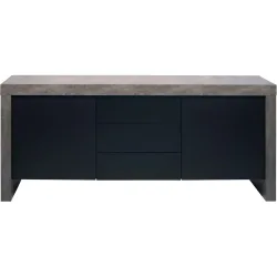 Sideboard Mill Grau/Schwarz Holzwerkstoff 188 cm 79 cm - Farbe: Betongrau, Schwarz - Sideboard