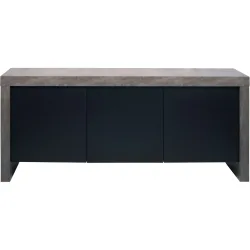 Sideboard Mill Grau/Schwarz Holzwerkstoff 188 cm 79 cm - Farbe: Betongrau, Schwarz - Sideboard