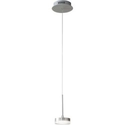 Pendellampe Dilan Silber Metall 200 cm - Farbe: Aluminium gebürstet - LED - Lichtfarbe: Warmweiss - Pendellampe- LED Energiesparlampe
