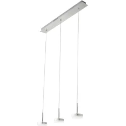 Pendellampe Dilan Silber Metall 65 cm 200 cm - Farbe: Aluminium gebürstet - LED - Lichtfarbe: Warmweiss - Pendellampe- LED Energiesparlampe