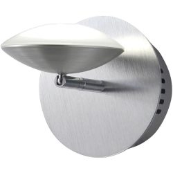 Wandlampe Hara Grau Metall - Farbe: Alu. gebürstet/chrom - LED - Lichtfarbe: Warmweiss - Wandlampe- LED Energiesparlampe