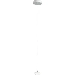 Pendellampe Hara Weiss Metall 200 cm - LED - Lichtfarbe: Warmweiss - Pendellampe- LED Energiesparlampe