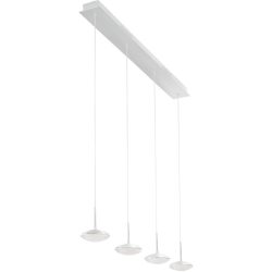 Pendellampe Hara Weiss Metall 90 cm 200 cm - LED - Lichtfarbe: Warmweiss - Pendellampe- LED Energiesparlampe