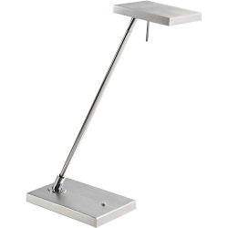 Tischlampe Christa Weiss Metall 18 cm 50 cm - Farbe: Alu. gebürstet/chrom - LED - Lichtfarbe: Warmweiss - Tischlampe- LED Energiesparlampe