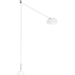 Pendellampe Devin Weiss/Grau Metall 350 cm - Farbe: weiss/chrom - LED - Lichtfarbe: Warmweiss - Pendellampe- LED Energiesparlampe