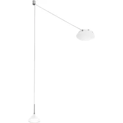 Pendellampe Devin Weiss/Grau Metall 350 cm - Farbe: weiss/chrom - LED - Lichtfarbe: Warmweiss - Pendellampe- LED Energiesparlampe