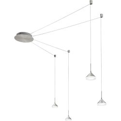 Pendellampe Devin Grau Metall 700 cm 350 cm - Farbe: Nickel sat./chrom/Alu - LED - Lichtfarbe: Warmweiss - Pendellampe- LED Energiesparlampe