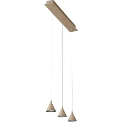 Pendellampe Dalia Gold Metall 65 cm 200 cm - Farbe: Gold edelmatt - LED - Lichtfarbe: Warmweiss - Pendellampe- LED Energiesparlampe