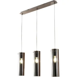 Pendellampe Syra Grau Metall 83 cm 200 cm - Farbe: Nickel satiniert - Pendellampe