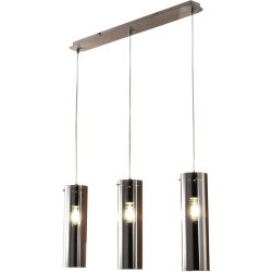 Pendellampe Syra Grau Metall 83 cm 200 cm - Farbe: Nickel satiniert - Pendellampe