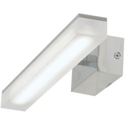 Wandlampe Serafina Grau Metall 32 cm 5 cm - Farbe: verchromt - LED - Lichtfarbe: Warmweiss - Wandlampe- LED Energiesparlampe