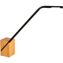 Tischlampe Volero Weiss Holz/Metall 60 cm 48 cm - Farbe: schwarz/Eiche - LED - Lichtfarbe: Warmweiss - Tischlampe- LED Energiesparlampe