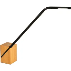 Tischlampe Volero Weiss Holz/Metall 60 cm 48 cm - Farbe: schwarz/Eiche - LED - Lichtfarbe: Warmweiss - Tischlampe- LED Energiesparlampe