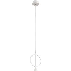 Pendellampe Vitor Weiss Metall 200 cm - LED - Lichtfarbe: Warmweiss - Pendellampe- LED Energiesparlampe
