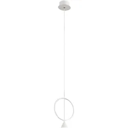 Pendellampe Vitor Weiss Metall 200 cm - LED - Lichtfarbe: Warmweiss - Pendellampe- LED Energiesparlampe