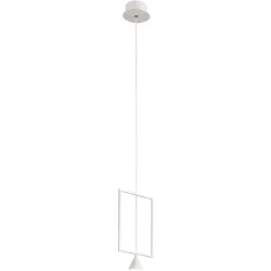 Pendellampe Dane Weiss Metall 18 cm 200 cm - LED - Lichtfarbe: Warmweiss - Pendellampe- LED Energiesparlampe