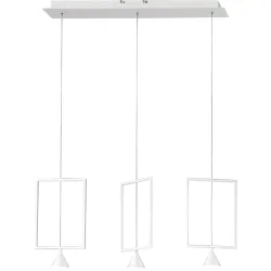 Pendellampe Dane Weiss Metall 73 cm 200 cm - LED - Lichtfarbe: Warmweiss - Pendellampe- LED Energiesparlampe