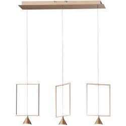 Pendellampe Dane Gold Metall 73 cm 200 cm - Farbe: Gold edelmatt - LED - Lichtfarbe: Warmweiss - Pendellampe- LED Energiesparlampe