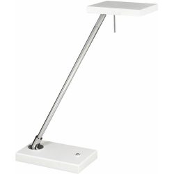 Tischlampe Christa Weiss Metall 18 cm 50 cm - Farbe: weiss/chrom - LED - Lichtfarbe: Warmweiss - Tischlampe- LED Energiesparlampe