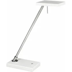 Tischlampe Christa Weiss Metall 18 cm 50 cm - Farbe: weiss/chrom - LED - Lichtfarbe: Warmweiss - Tischlampe- LED Energiesparlampe