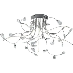 Deckenlampe Circae Grau Chrom/Glas 54 cm 30 cm - LED - Lichtfarbe: Warmweiss - Deckenlampe- LED Energiesparlampe