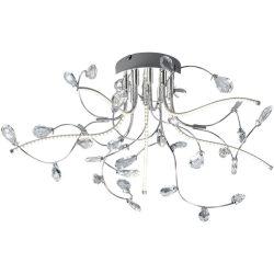 Deckenlampe Circae Grau Chrom/Glas 54 cm 30 cm - LED - Lichtfarbe: Warmweiss - Deckenlampe- LED Energiesparlampe