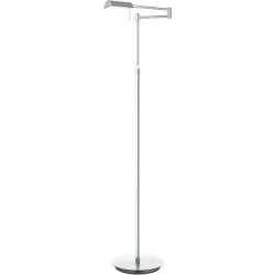 Leselampe Gaio Silber Chrom 26 cm 145 cm Höhenverstellbar (manuell) - Farbe: Nickel matt m. Chrom/weiss - LED - Lichtfarbe: Warmweiss - Material:
