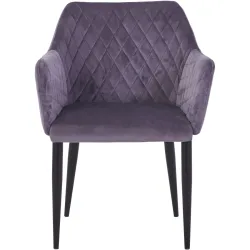 Armlehnstuhl 2er-Set Darwin Lila Samt 63 cm - Farbe: violet - Armlehnstuhl 2er-Set