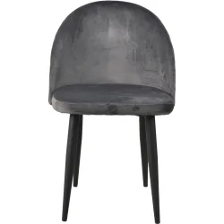 Stuhl 2er-Set Darwin Grau Samt 49 cm - Farbe: dunkelgrau - Stuhl 2er-Set