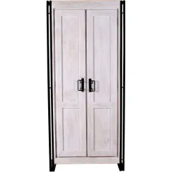 Schrank Wineo Schwarz/Weiss Holz<multisep/>Metall 80 cm 180 cm - Farbe: weiss/schwarz - Material: Holz/Metall - Schrank