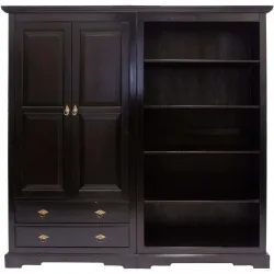 Schrank Rumba Braun Holz 98 cm 183.5 cm - Farbe: dunkelbraun - Material: Akazienholz - Schrank