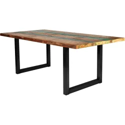 Esstisch Uwe Mehrfarbig Holz 200 cm - Farbe: Bunt - Material: Recycletes Holz - Esstisch