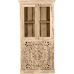 Vitrine Loreno Braun Holz 90 cm 180 cm 45 cm - Farbe: natur - Material: Mango - Vitrine