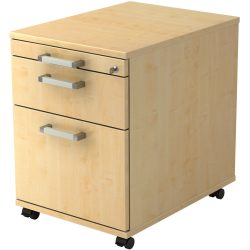 Rollcontainer Office Braun/Grau Holz/Metall 42.8 cm 59 cm 58 cm - Farbe: Ahorn Dekor/Chrom - Material: Holzwerkstoff/Metall - Rollcontainer