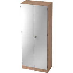 Aktenschrank Office Braun/Silber Holz 80 cm 42 cm 200.4 cm - Farbe: Nussbaum Dekor, Silber - Material: Holzwerkstoff - Aktenschrank
