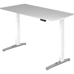 Schreibtisch Office Grau/Weiss Holz 160 cm - Farbe: weiss/grau - Material: Holzwerkstoff - Schreibtisch