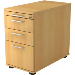 Standcontainer Office Braun/Silber Holz/Kunststoff 42.8 cm 76 cm 80 cm - Farbe: Buche Dekor - Material: Holzwerkstoff - Standcontainer