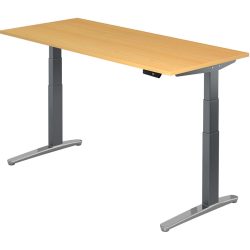Schreibtisch Office Braun Holz 180 cm - Farbe: Buche Dekor - Material: Holzwerkstoff - Schreibtisch