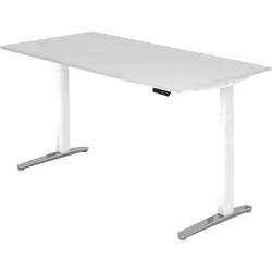 Schreibtisch Office Weiss Holz 200 cm - Material: Holzwerkstoff - Schreibtisch