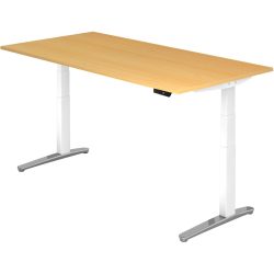 Schreibtisch Office Braun Holz 200 cm - Farbe: Buche Dekor - Material: Holzwerkstoff - Schreibtisch
