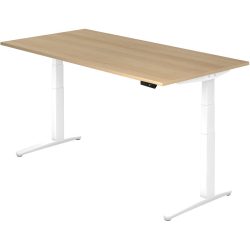 Schreibtisch Office Braun Holz 200 cm - Farbe: Eiche Dekor - Material: Holzwerkstoff - Schreibtisch