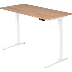 Schreibtisch Office Weiss Holz 160 cm - Farbe: Nussbaum/weiss - Material: Holzwerkstoff - Schreibtisch