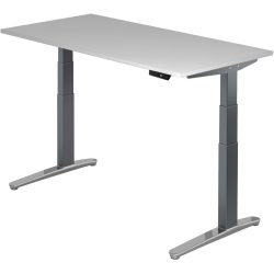 Schreibtisch Office Grau Holz 160 cm - Material: Holzwerkstoff - Schreibtisch